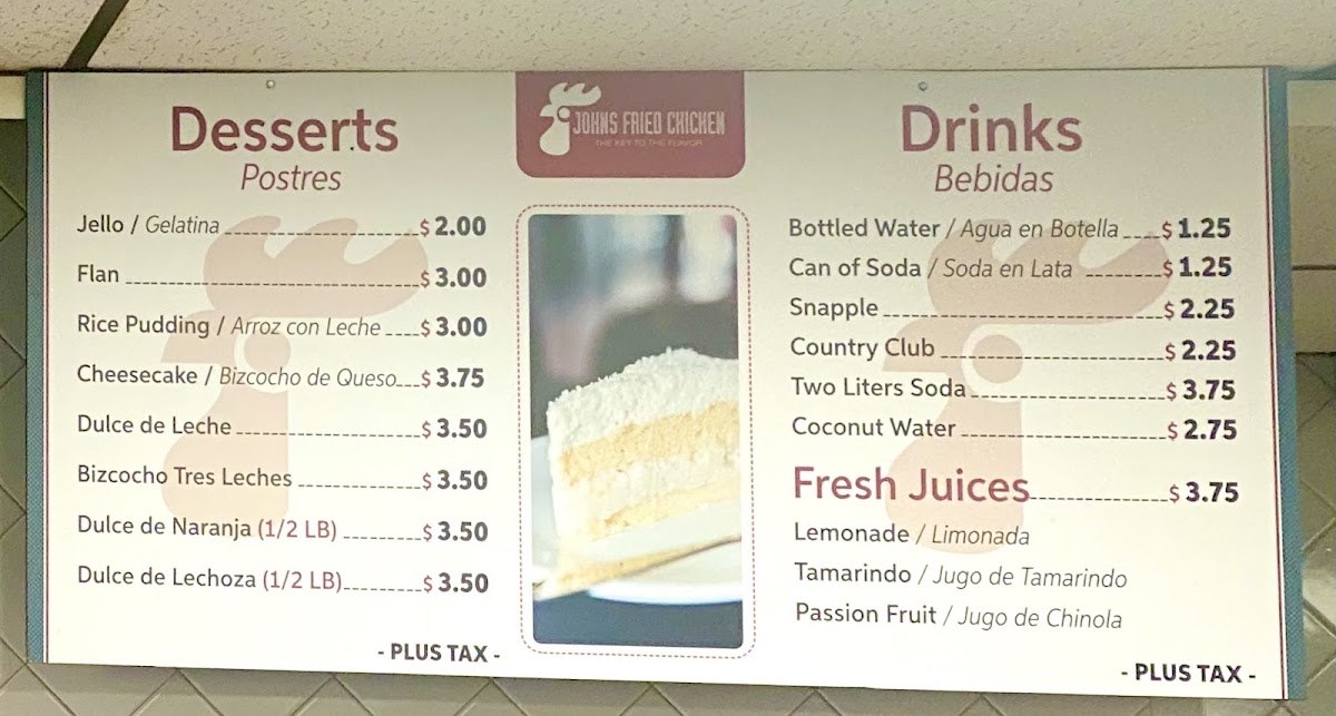 John's Fried Chicken Menu - Image 2
