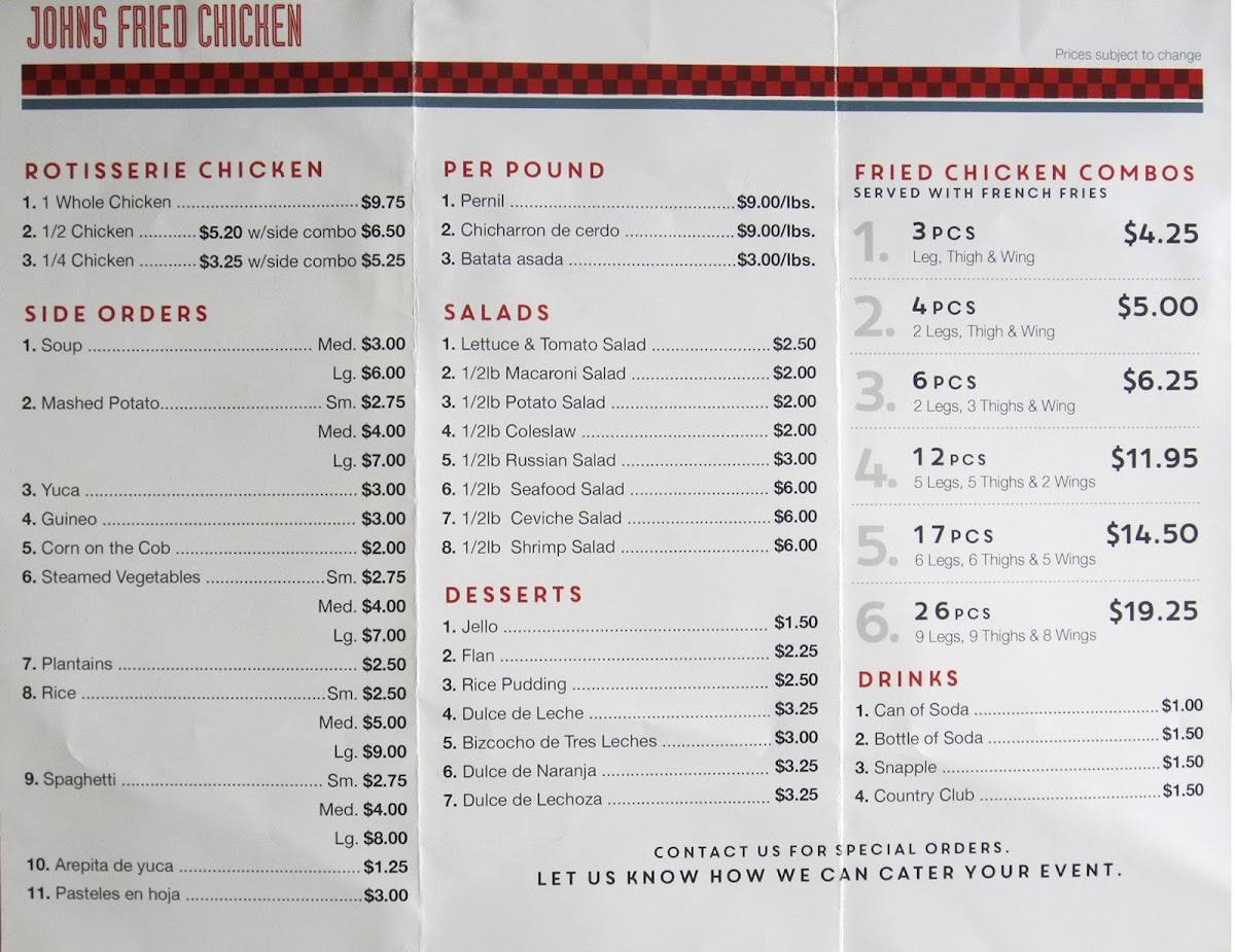 John's Fried Chicken Menu - Image 5